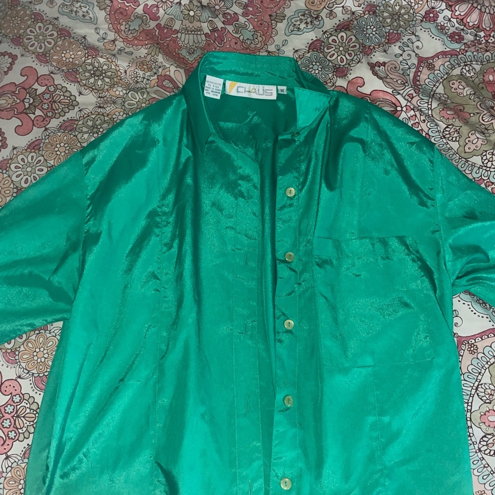 Green Button Up